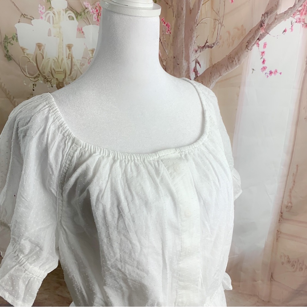 NEW J Crew Gathered Scoopneck top in Swiss-dot - Picture 7 of 12